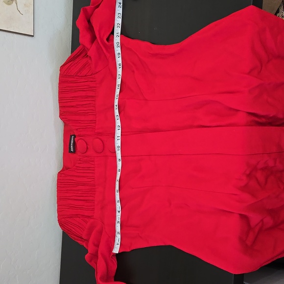Vintage John Roberts Red Front Button Dress Top Three Oversized Buttons SZ 10/12 - Picture 9 of 12
